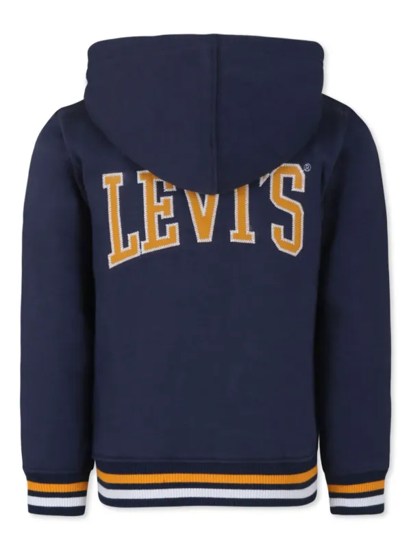 Levi's Kids logo-patch cotton-blend Hoodie Blue FARFETCH ID