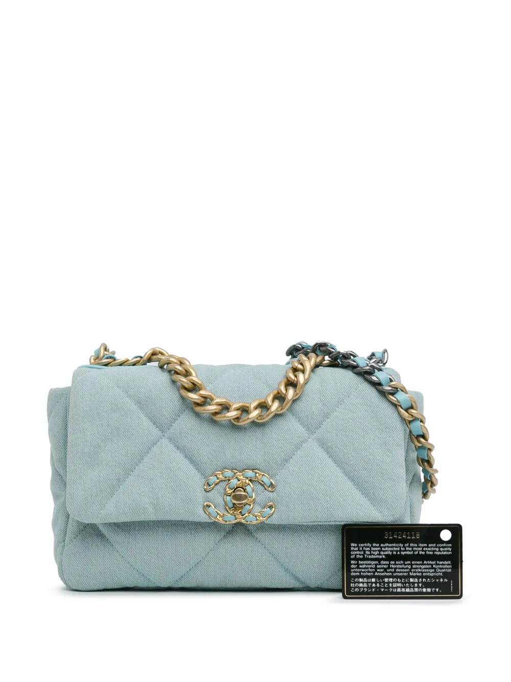 CHANEL Pre Owned 2021 MittelgroBe DenimFlap Satchel Tasche 19cm Blau FARFETCH DE