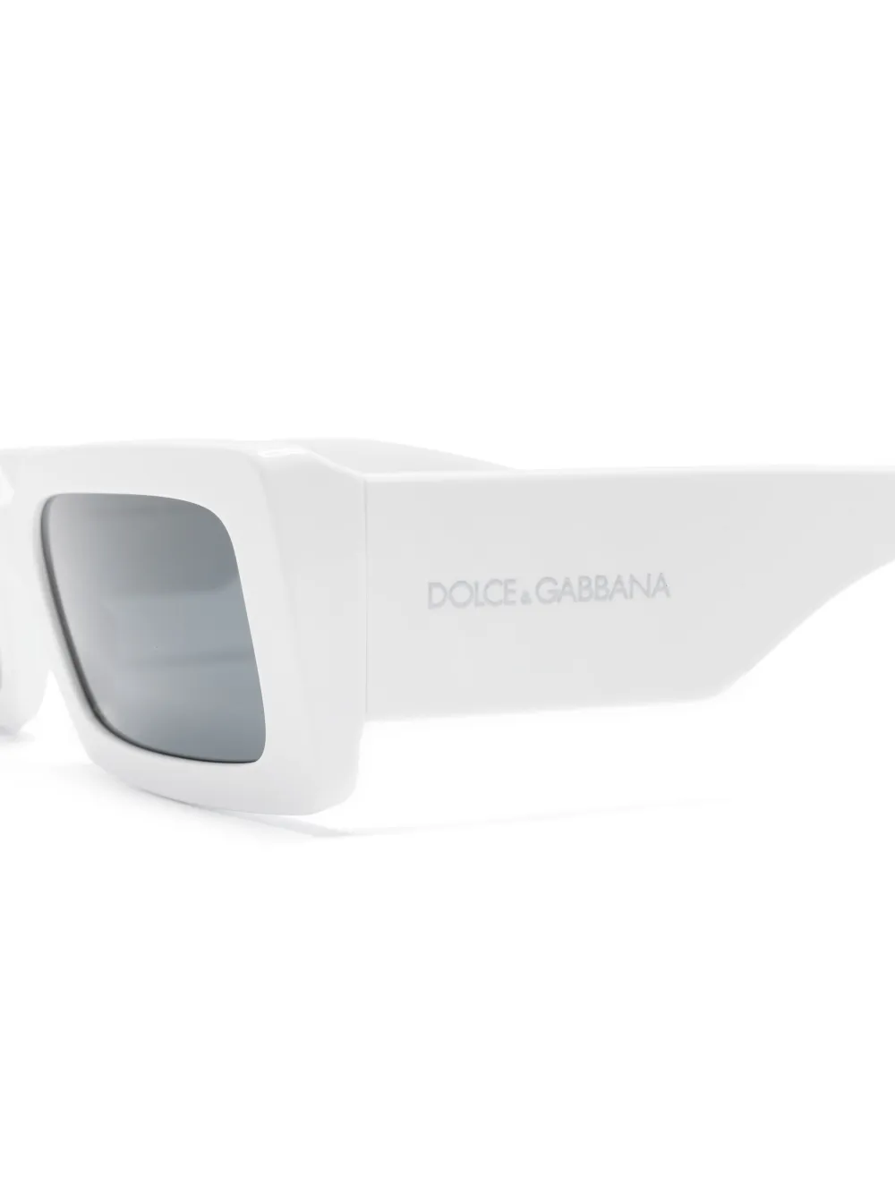 Dolce & Gabbana Eyewear Zonnebril met rechthoekig montuur Wit