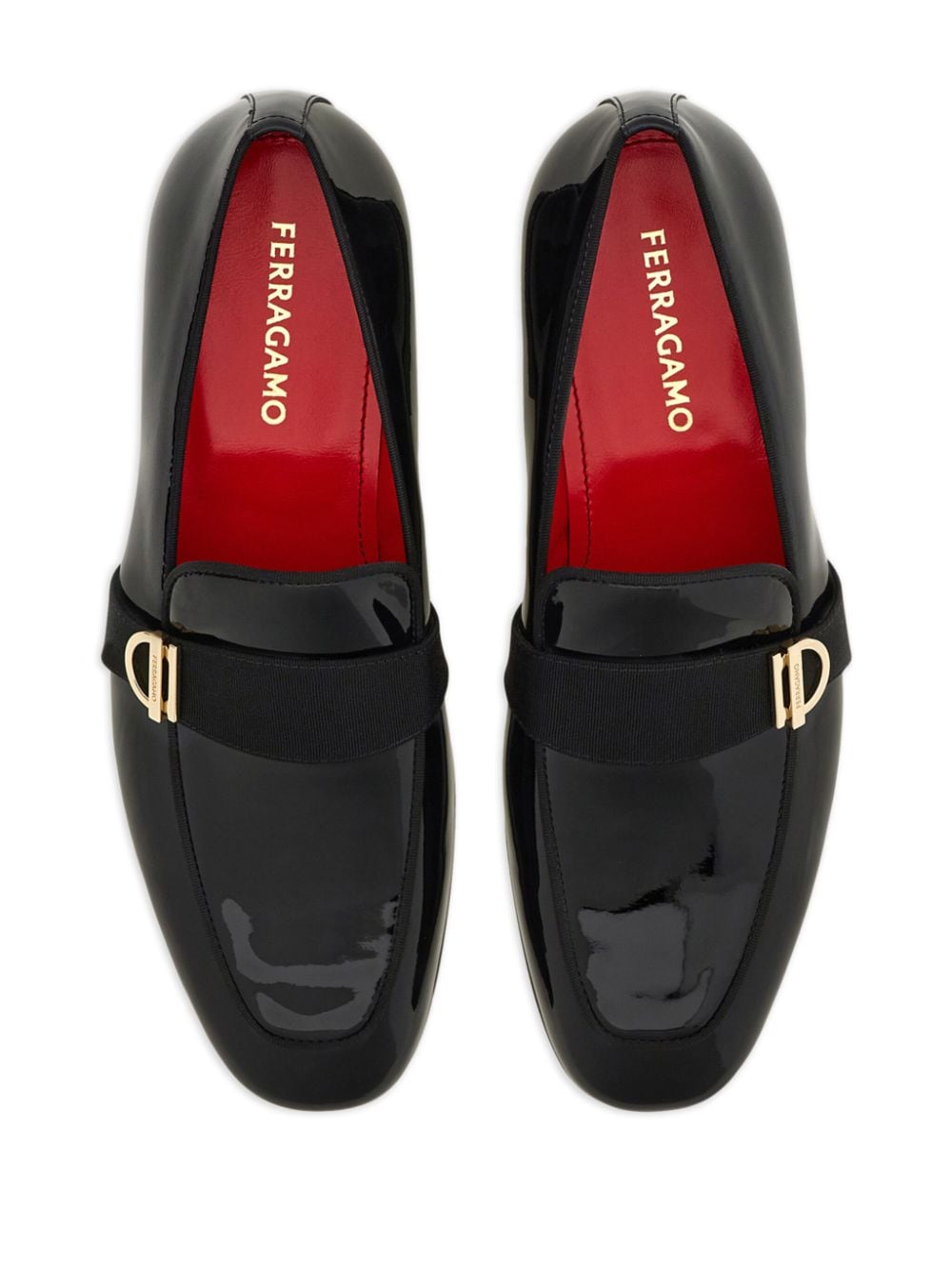 Ferragamo Gancini-plaque loafers Black