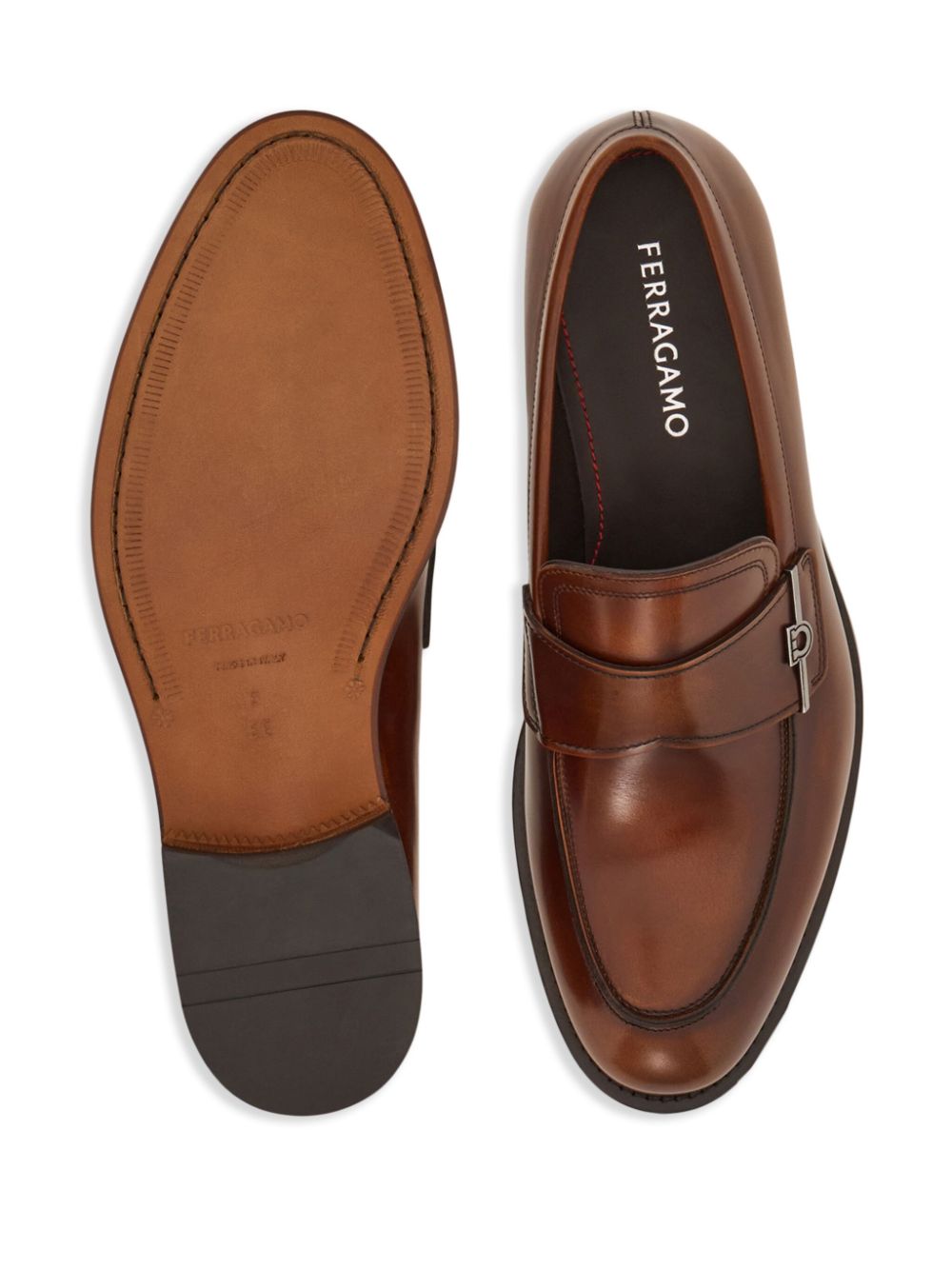 Ferragamo Loafers met Gancini-plakkaat Bruin