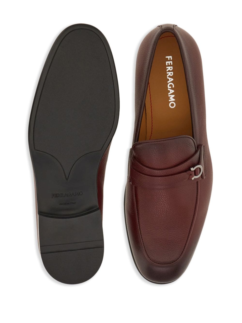 Ferragamo Gancini-plaque loafers Brown