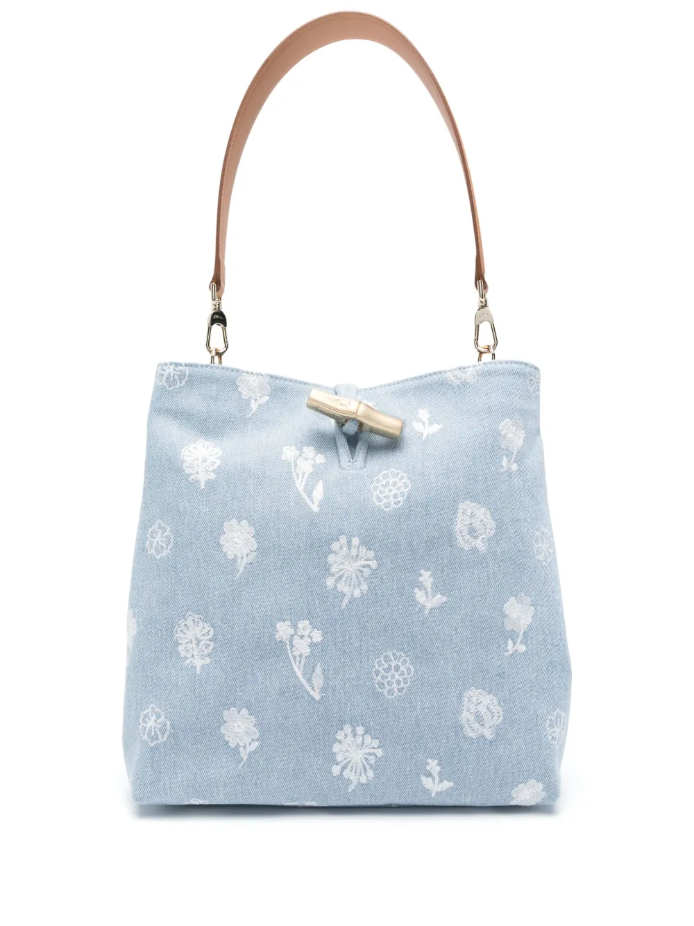 Longchamp Le Roseau ショルダーバッグ M - ブルー Longchamp Le Roseau ショルダーバッグ M - ブルー