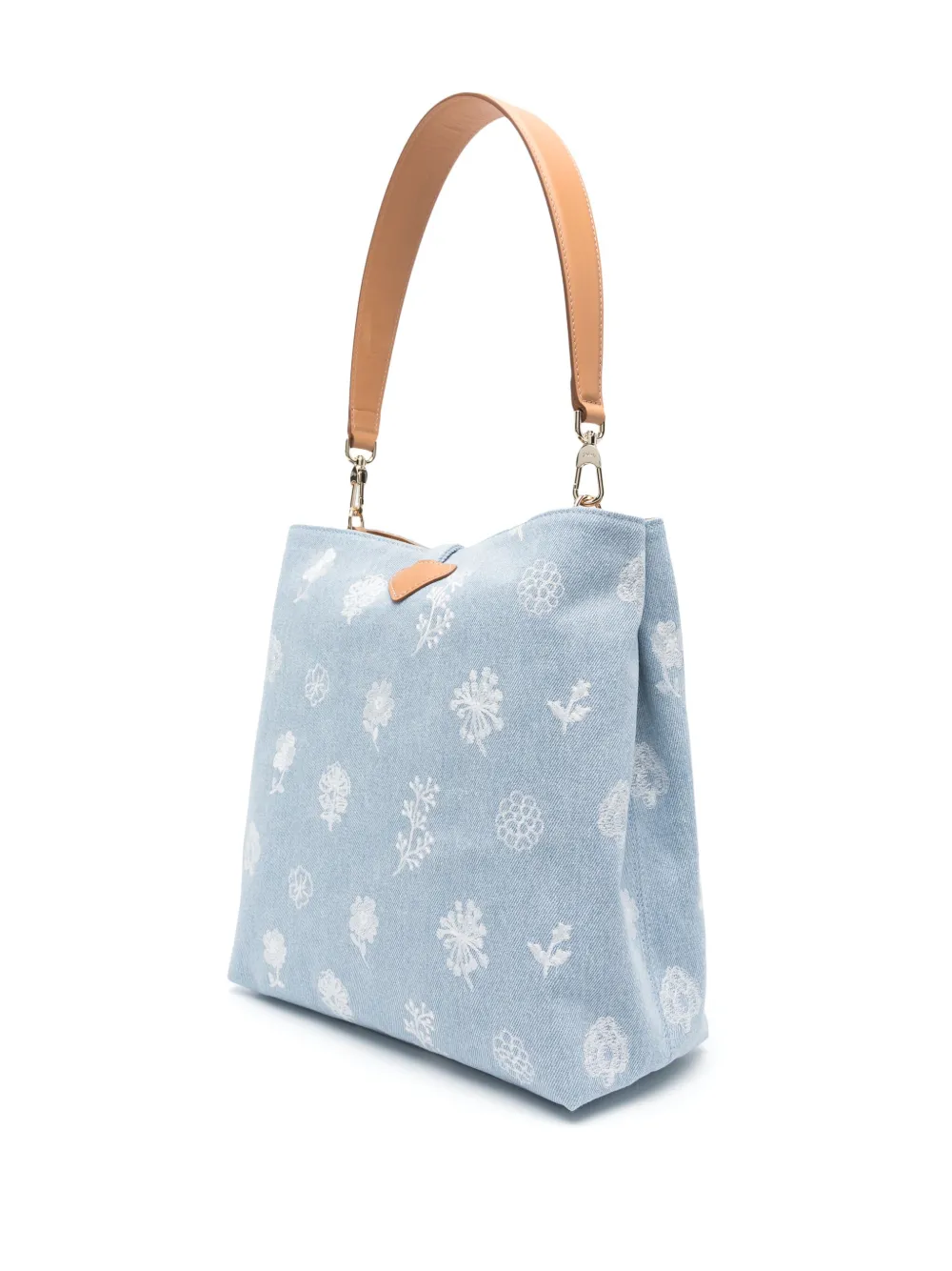Longchamp Le Roseau medium schoudertas Blauw