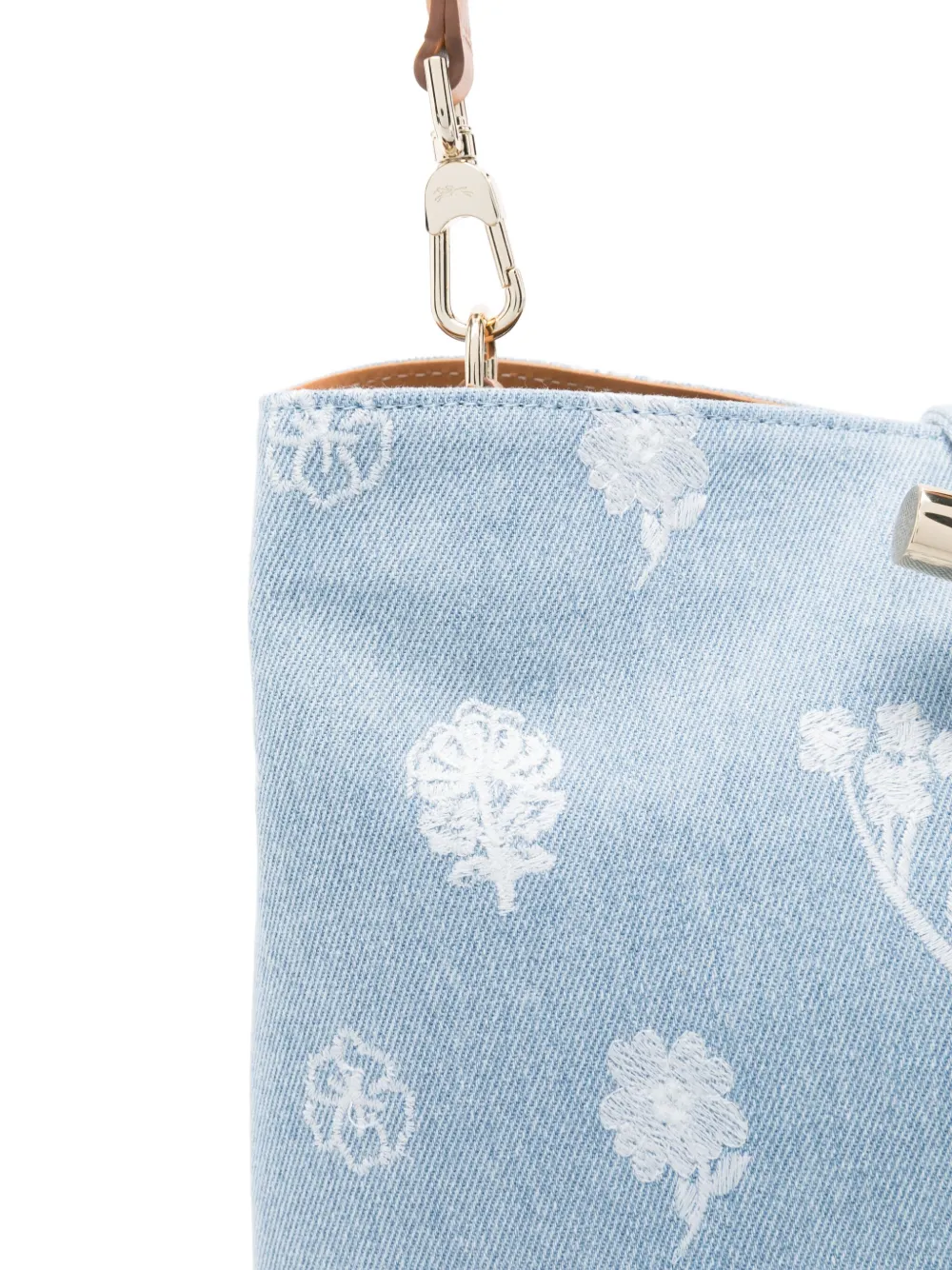 Longchamp Le Roseau medium schoudertas Blauw