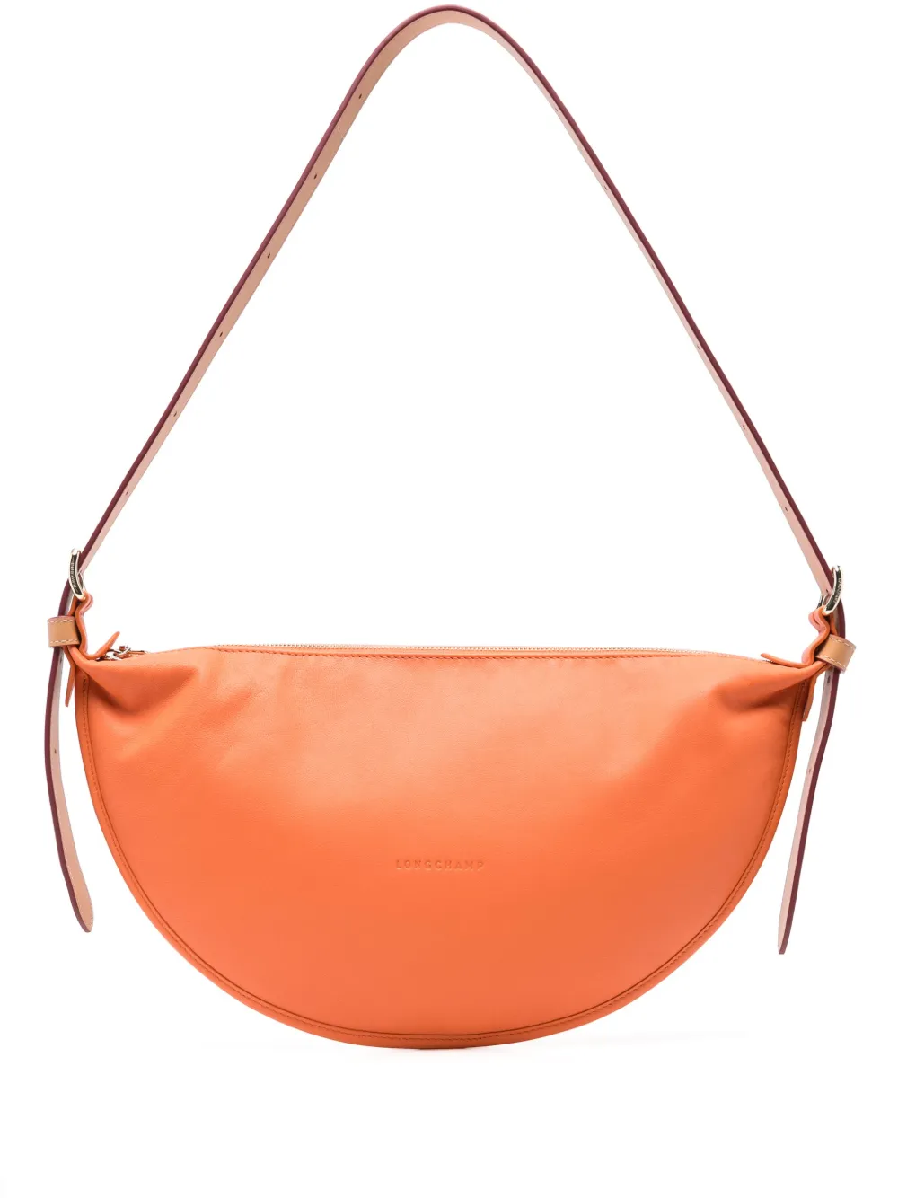 Longchamp Half Round leren schoudertas Oranje