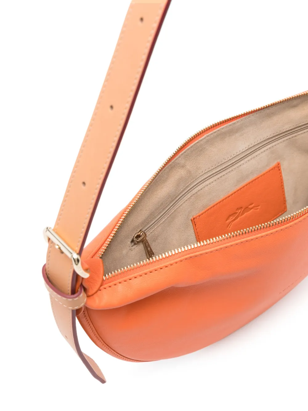 Longchamp Half Round leren schoudertas Oranje