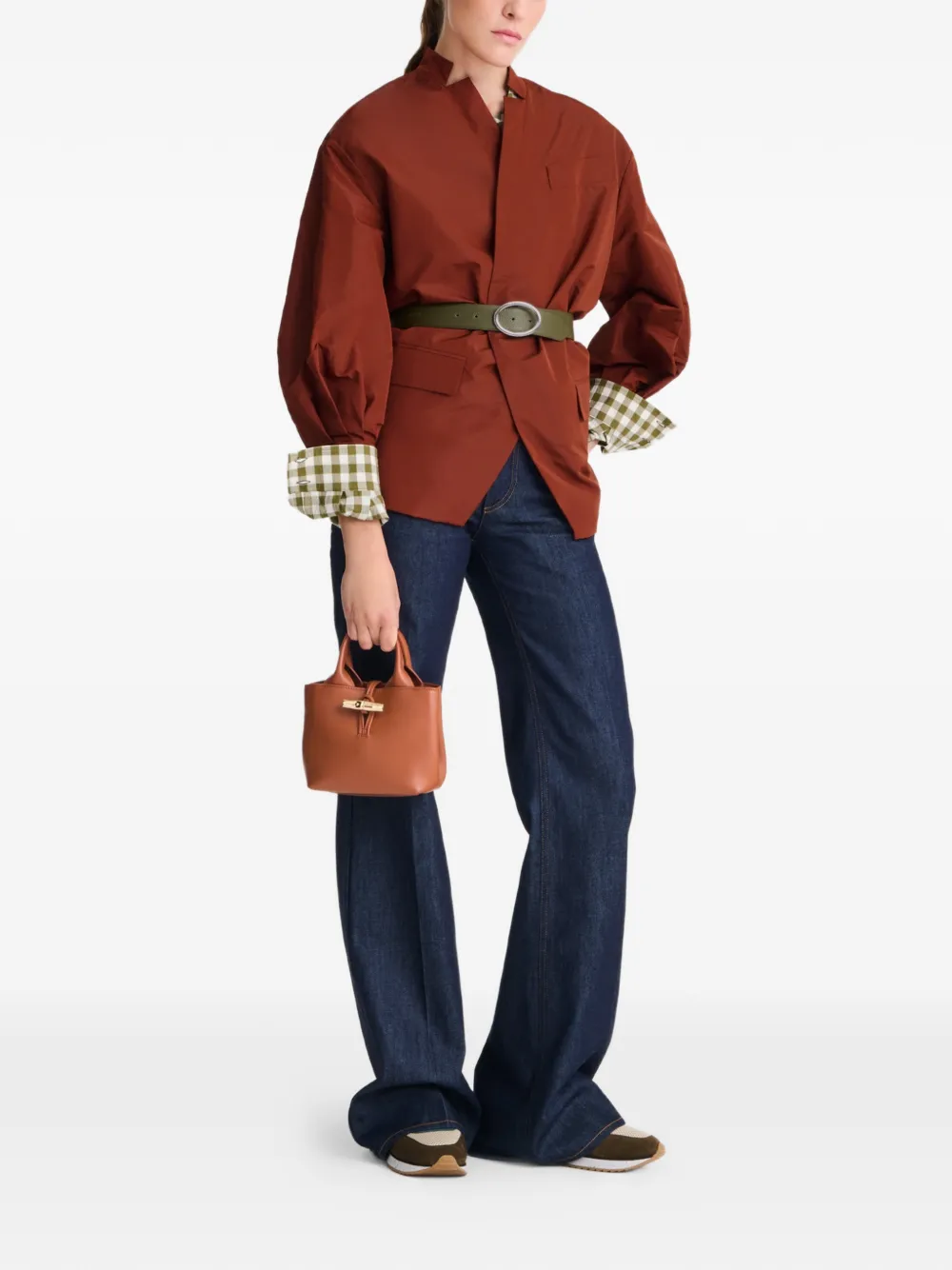 Longchamp XS Le Roseau handtas Bruin