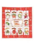 Longchamp In the Vegetable Garden scarf - Red