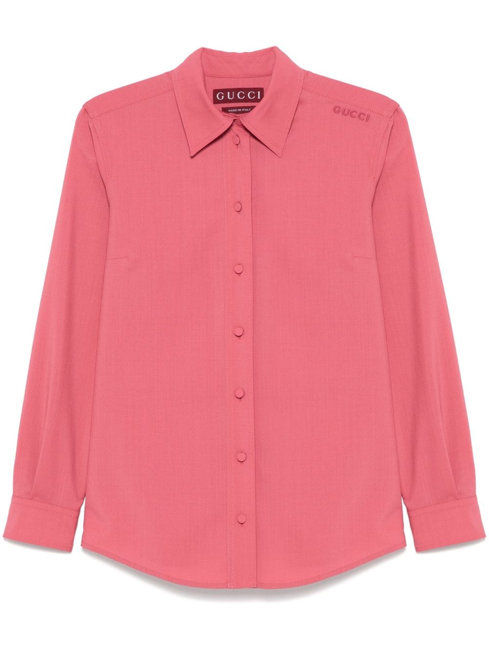 Shop Gucci Logo-embroidered Shirt In Pink