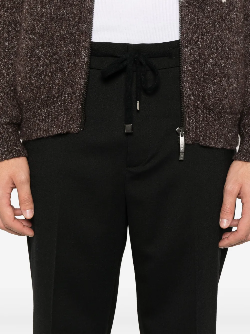 Peserico Broek met trekkoordtaille Zwart