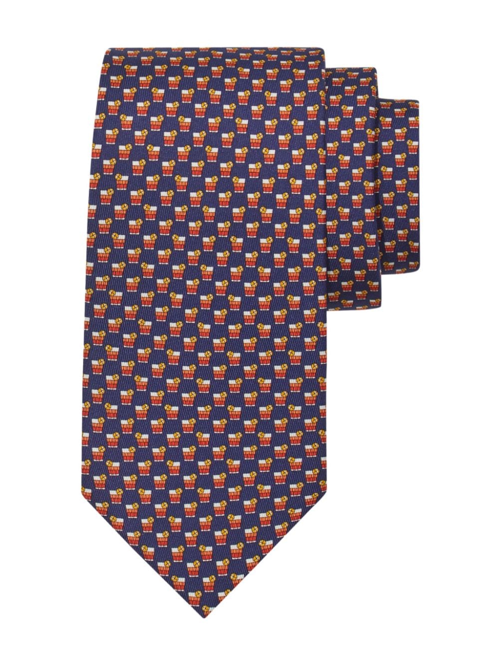 Ferragamo Cocktail-print silk tie - Blauw