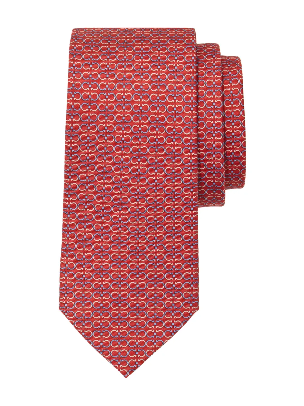 Ferragamo Stropdas met ganciniprint Rood