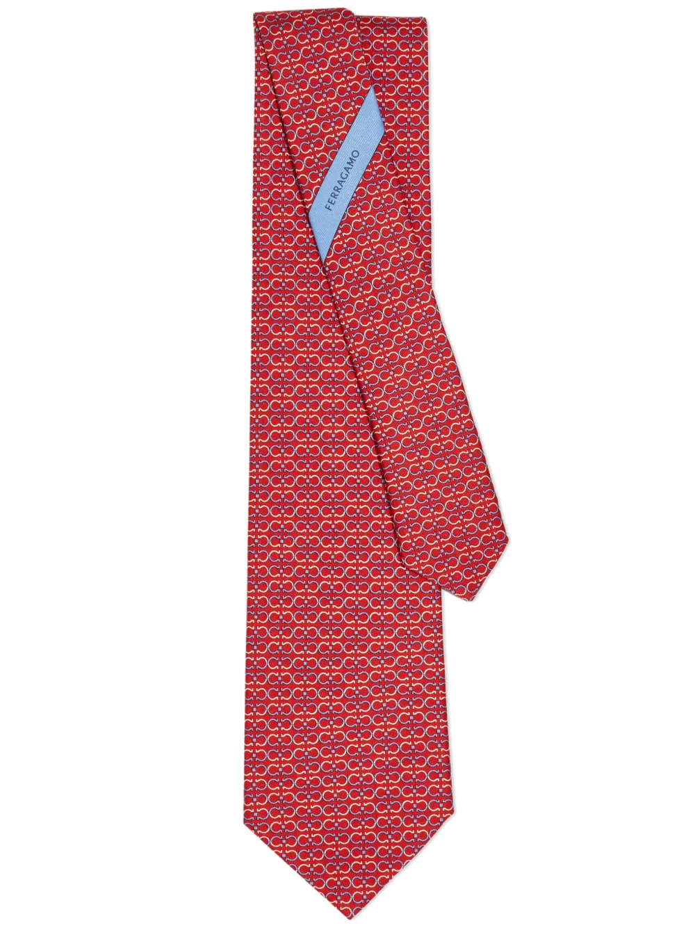 Ferragamo Gancini print tie | Red | Image 1
