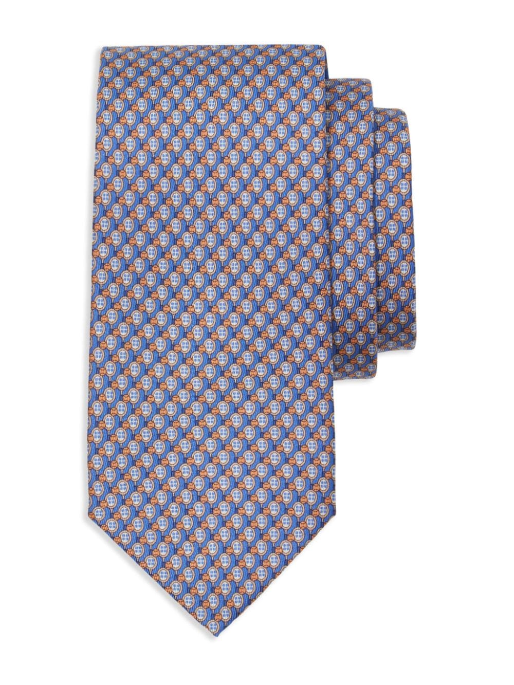 Shop Ferragamo Tennis Print Tie In Blue