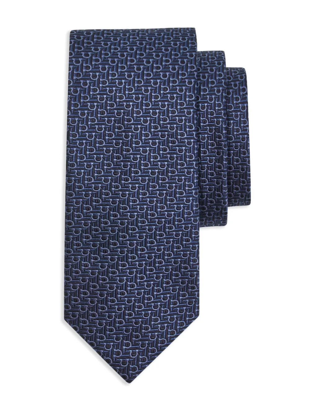 Ferragamo Stropdas met jacquard Blauw