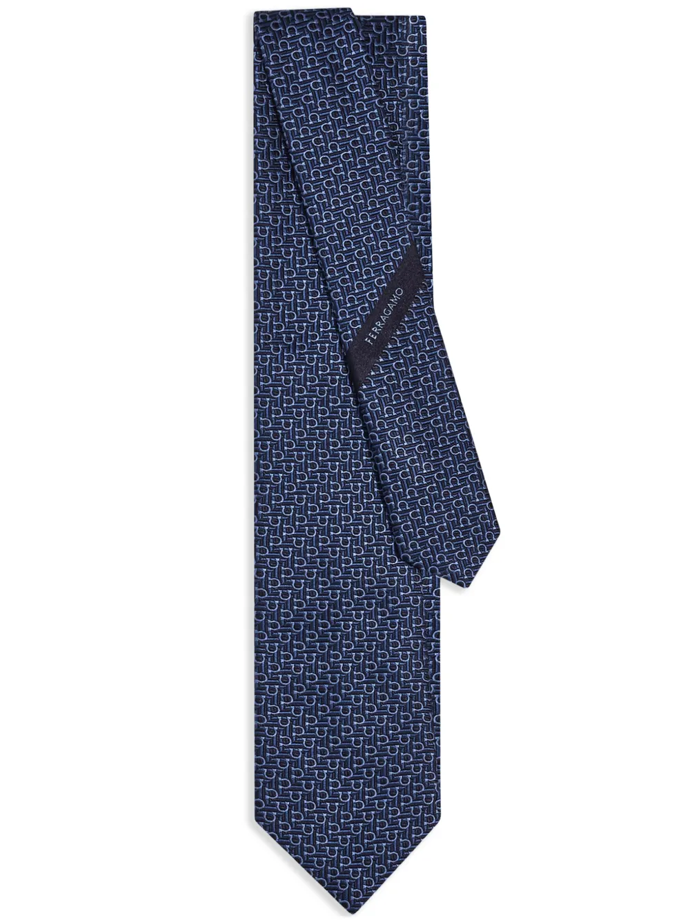 Ferragamo Gancini jacquard tie | Blue | Image 1