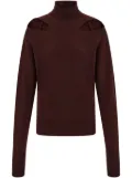 Ferragamo mock-neck cut-out jumper - Red