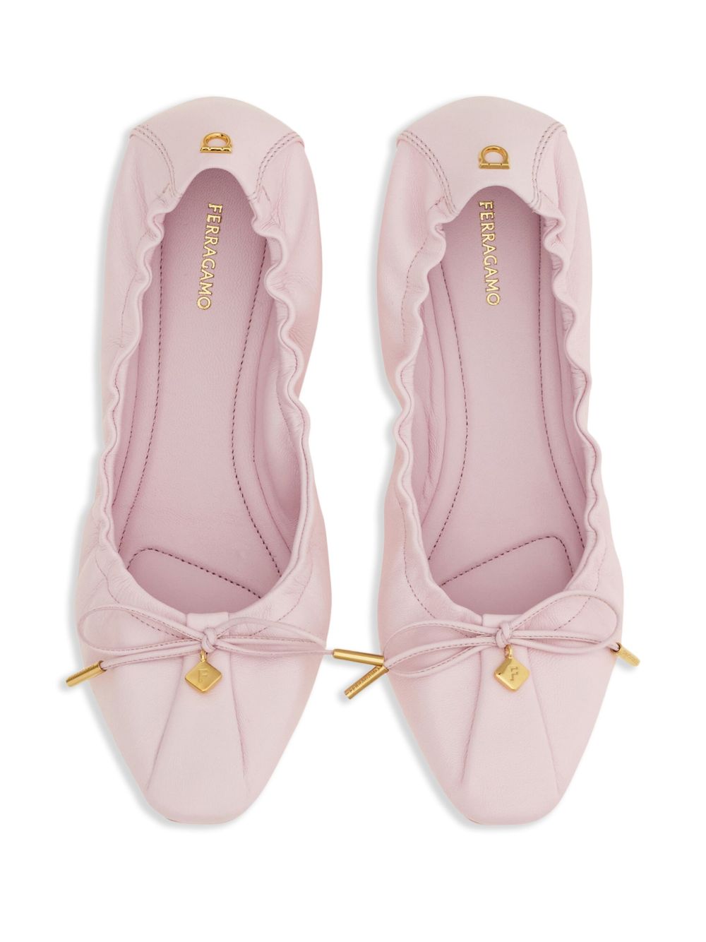 Ferragamo Ballerina's met strikdetail Roze