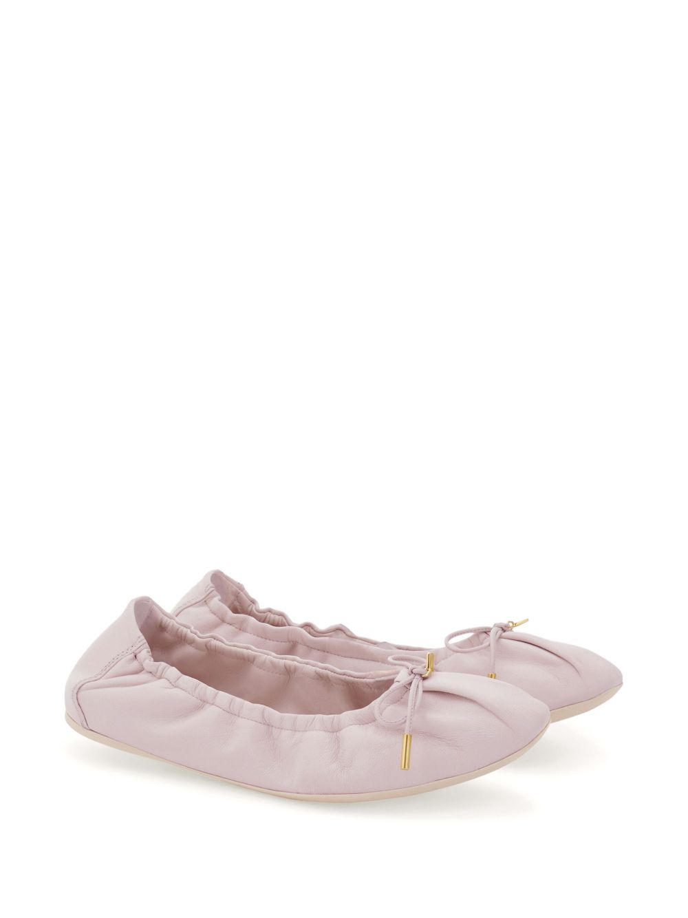 Ferragamo bow-detailing ballerina shoes - Roze