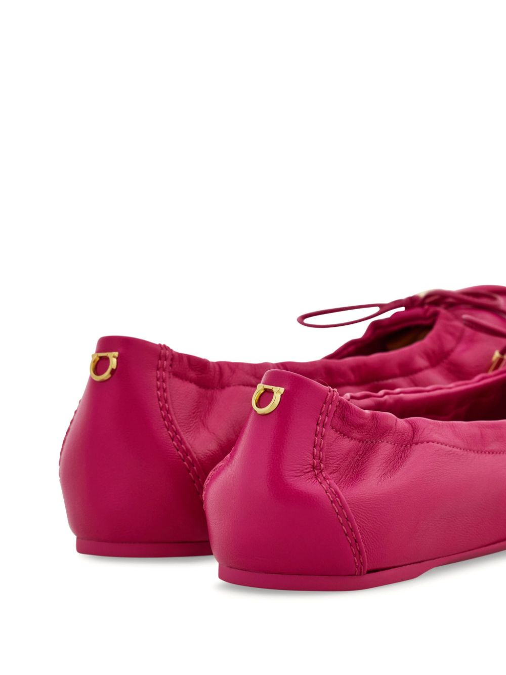 Ferragamo elasticated ballet flats Red