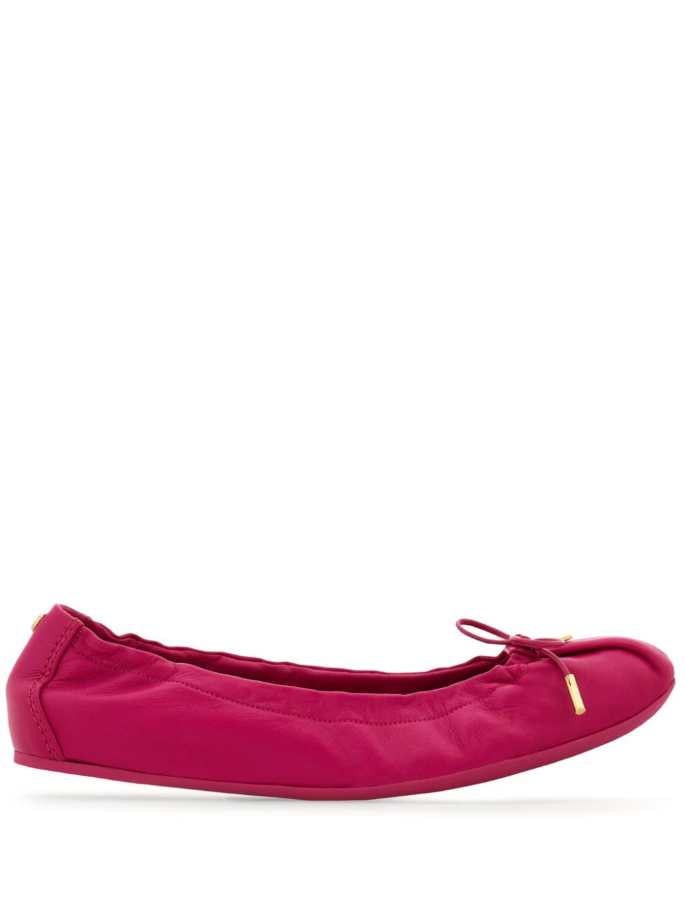 Ferragamo elasticated ballet flats Red