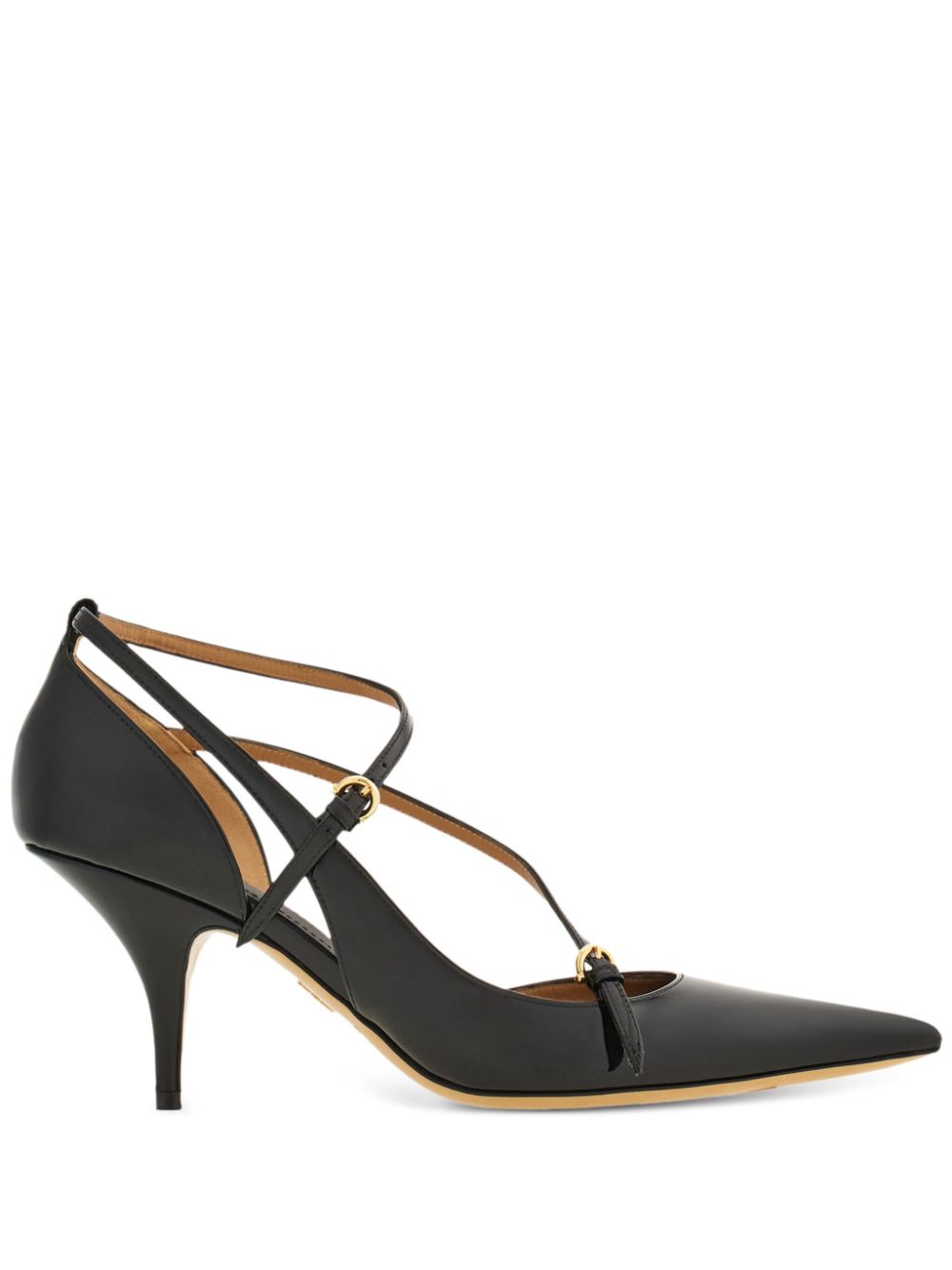 Ferragamo 70 mm leren pumps Zwart