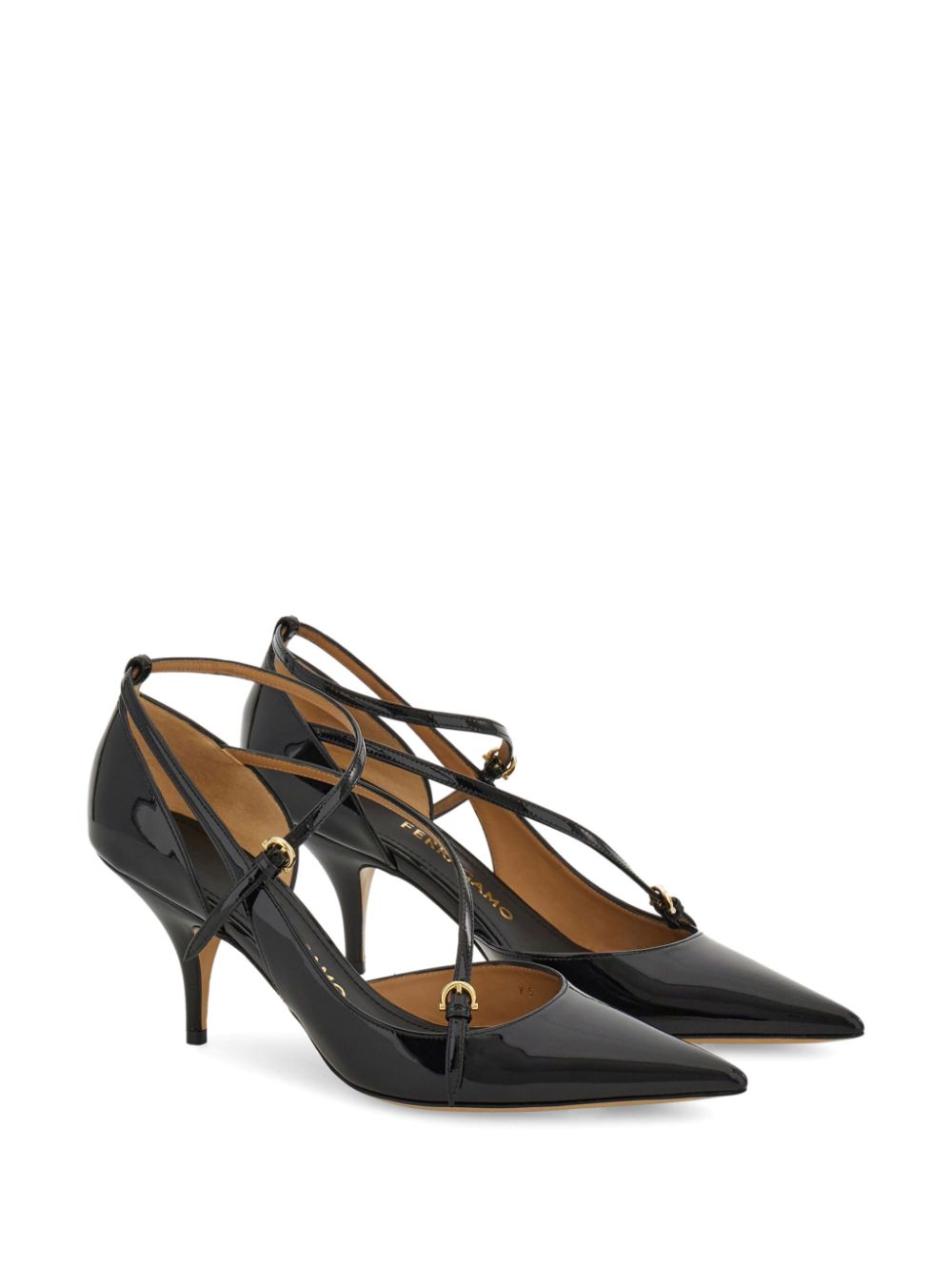 Ferragamo 70 mm leren pumps - Zwart