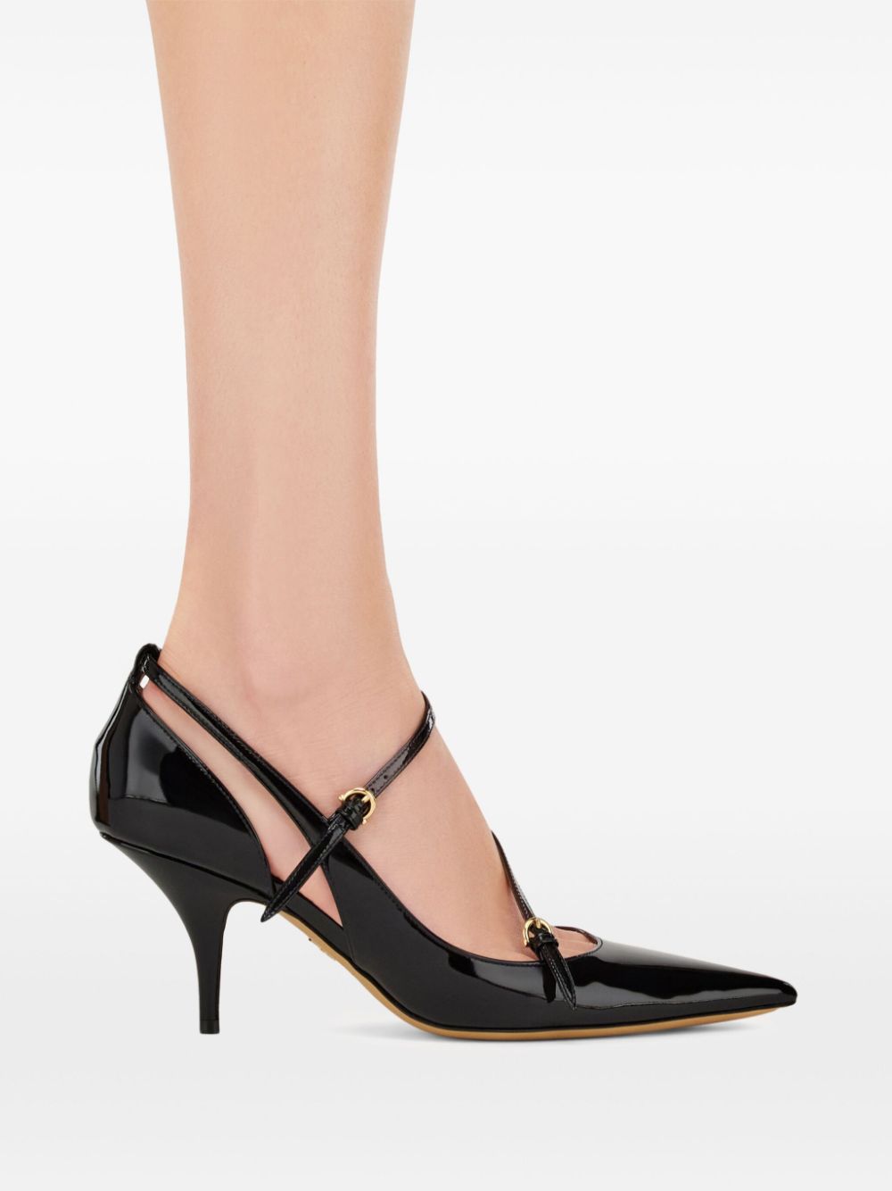 Ferragamo 70 mm leren pumps Zwart