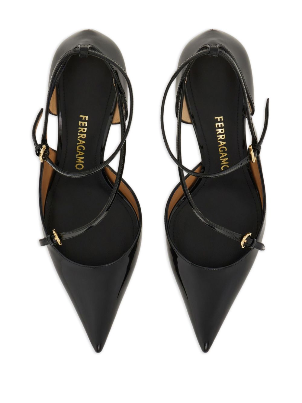 Ferragamo 70 mm leren pumps Zwart