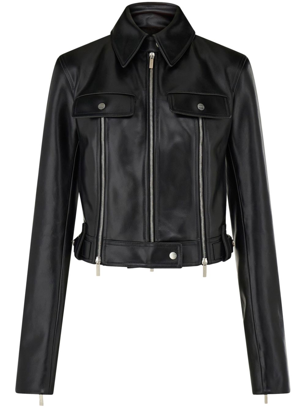 Ferragamo leather biker jacket - Black