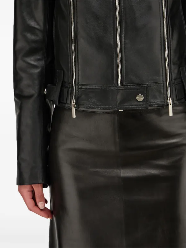 Ferragamo レザー ライダースジャケット | ブラック | FARFETCH JP
