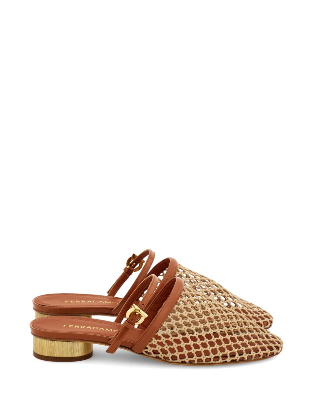 Ferragamo 20mm mesh mules Neutrals