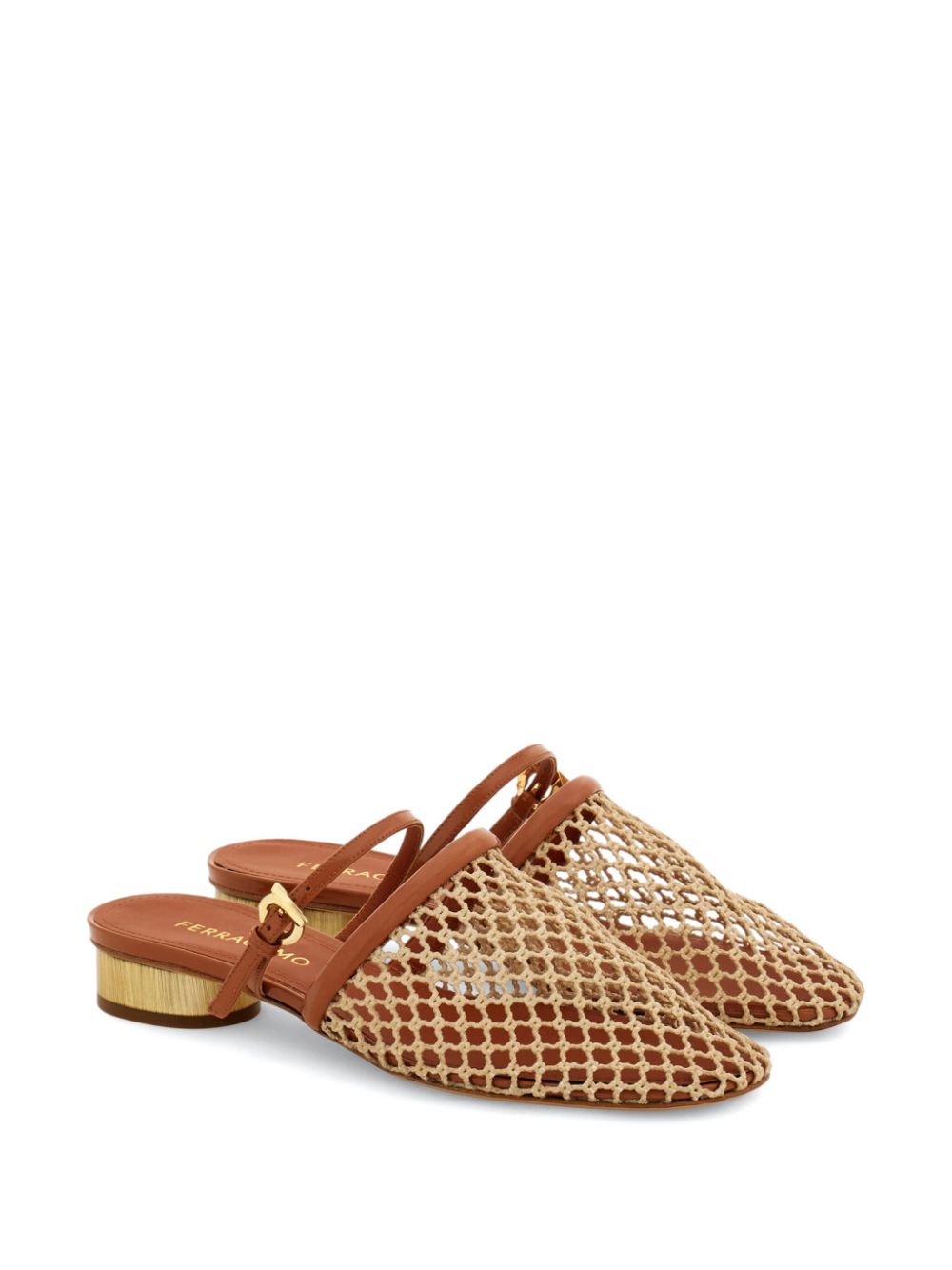 Ferragamo 20mm mesh mules Neutrals