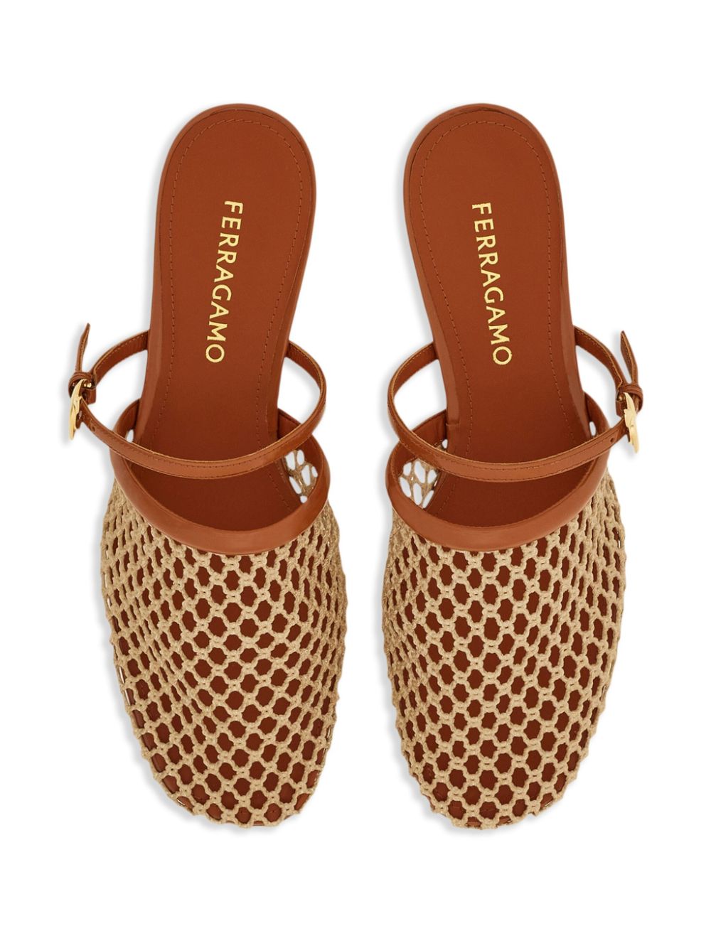 Ferragamo 20mm mesh mules Neutrals