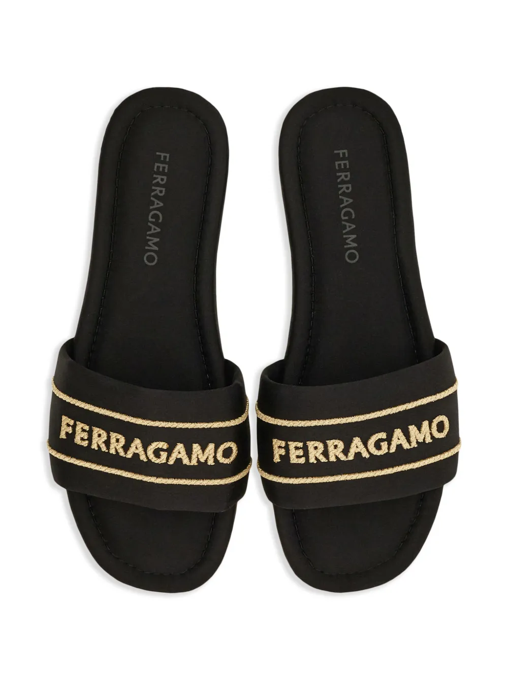 Ferragamo logo slides Black