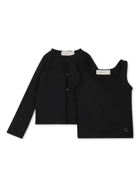 Calvin Klein Kids ensemble débardeur-cardigan à logo brodé