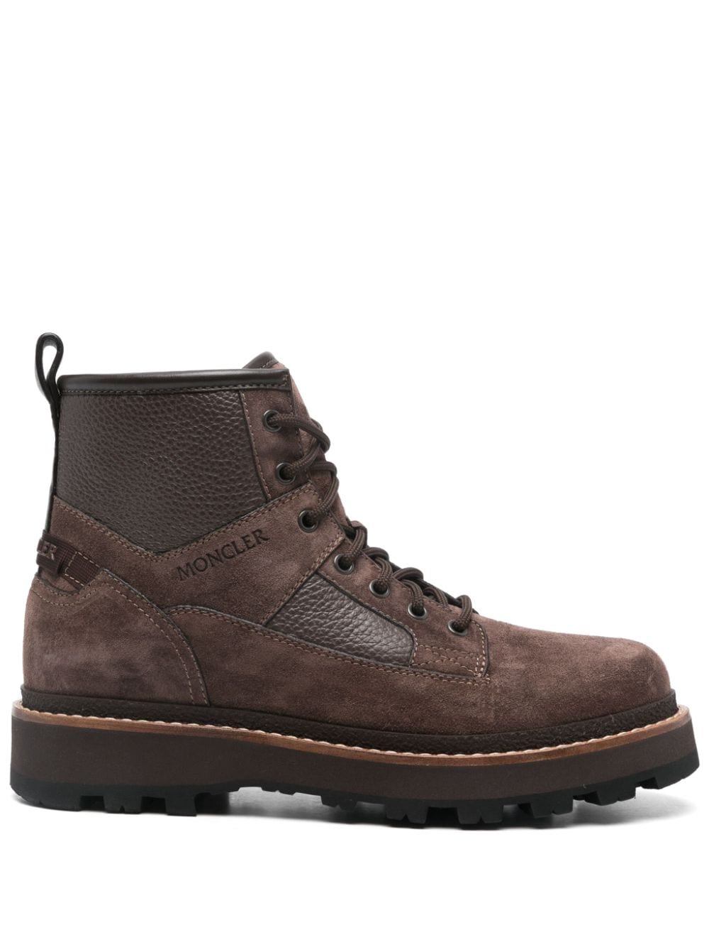 Moncler Peka Camp Boots In Brown