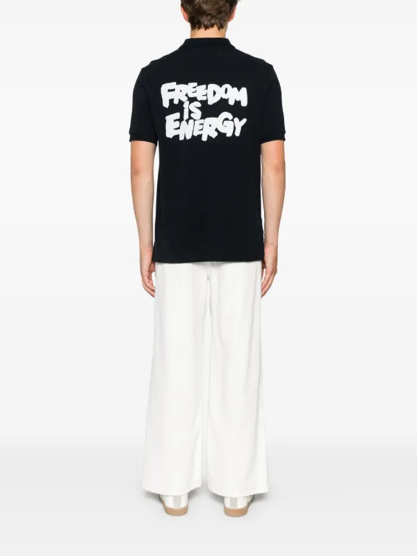 Comme Des Garçons Shirt x Fred Perry slogan-print Polo Shirt