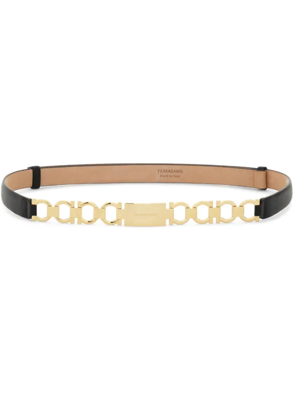 Ferragamo Gancini Extendable Bijoux Belt in Black