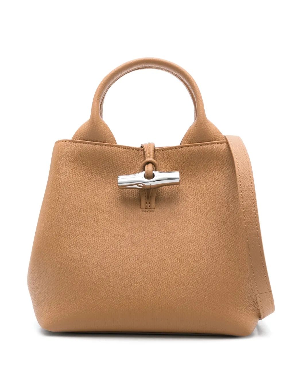 Longchamp Le Roseau kleine shopper Bruin