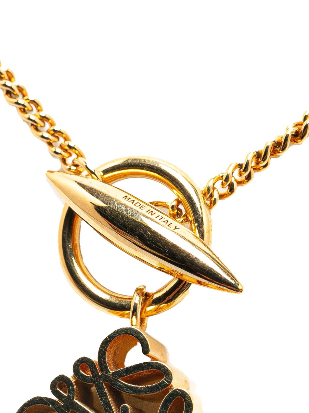 Loewe 21th Century Gold Plated Anagram Pendant costume necklace Women