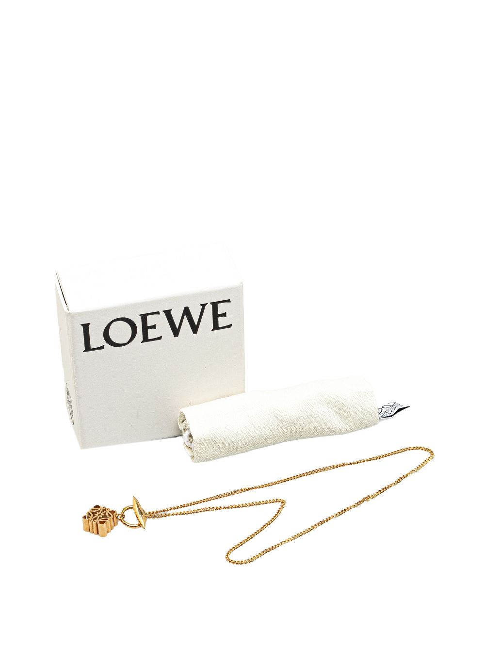 Loewe 21th Century Gold Plated Anagram Pendant costume necklace Women