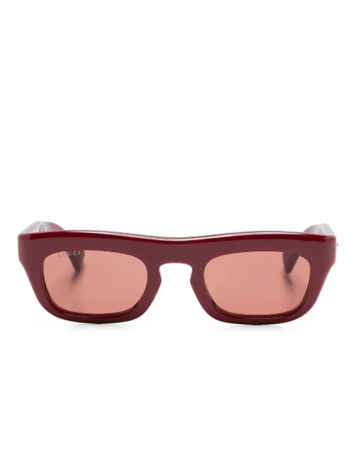 Lunettes de soleil à monture rectangulaire - Gucci Eyewear - Modalova