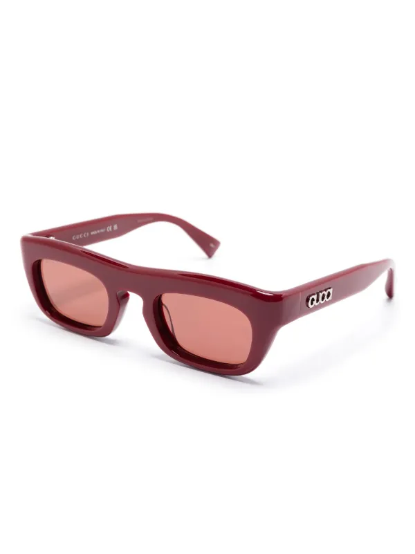 Gucci Eyewear スクエアフレーム サングラス | レッド | FARFETCH JP