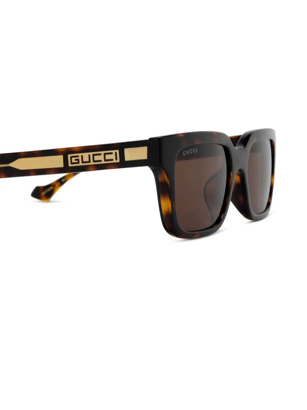 Gucci Eyewear Zonnebril met rechthoekig montuur Bruin