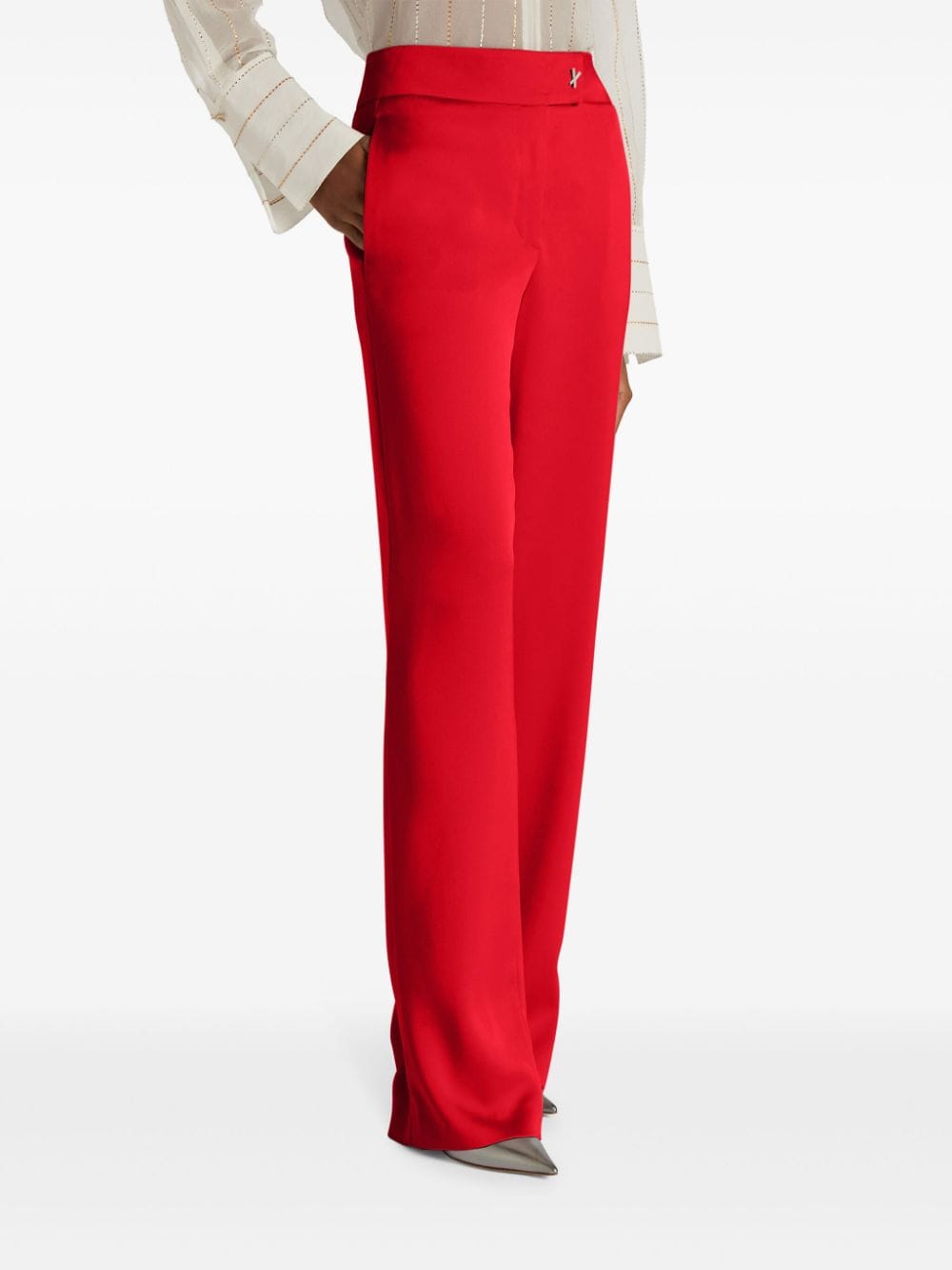 Shop Genny Satin Trousers In Rot