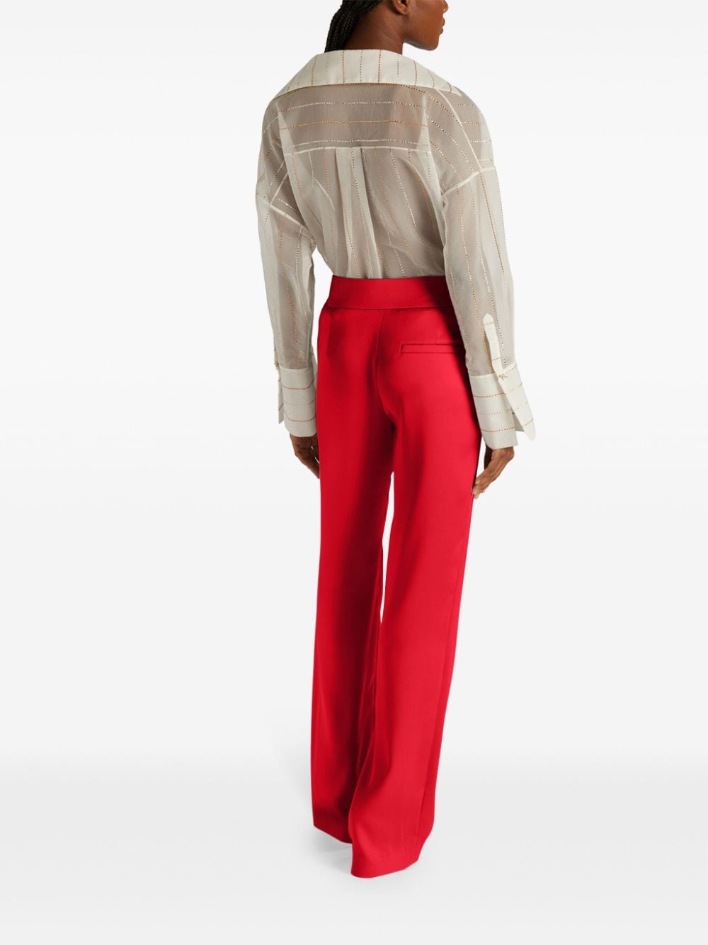 Shop Genny Satin Trousers In Rot