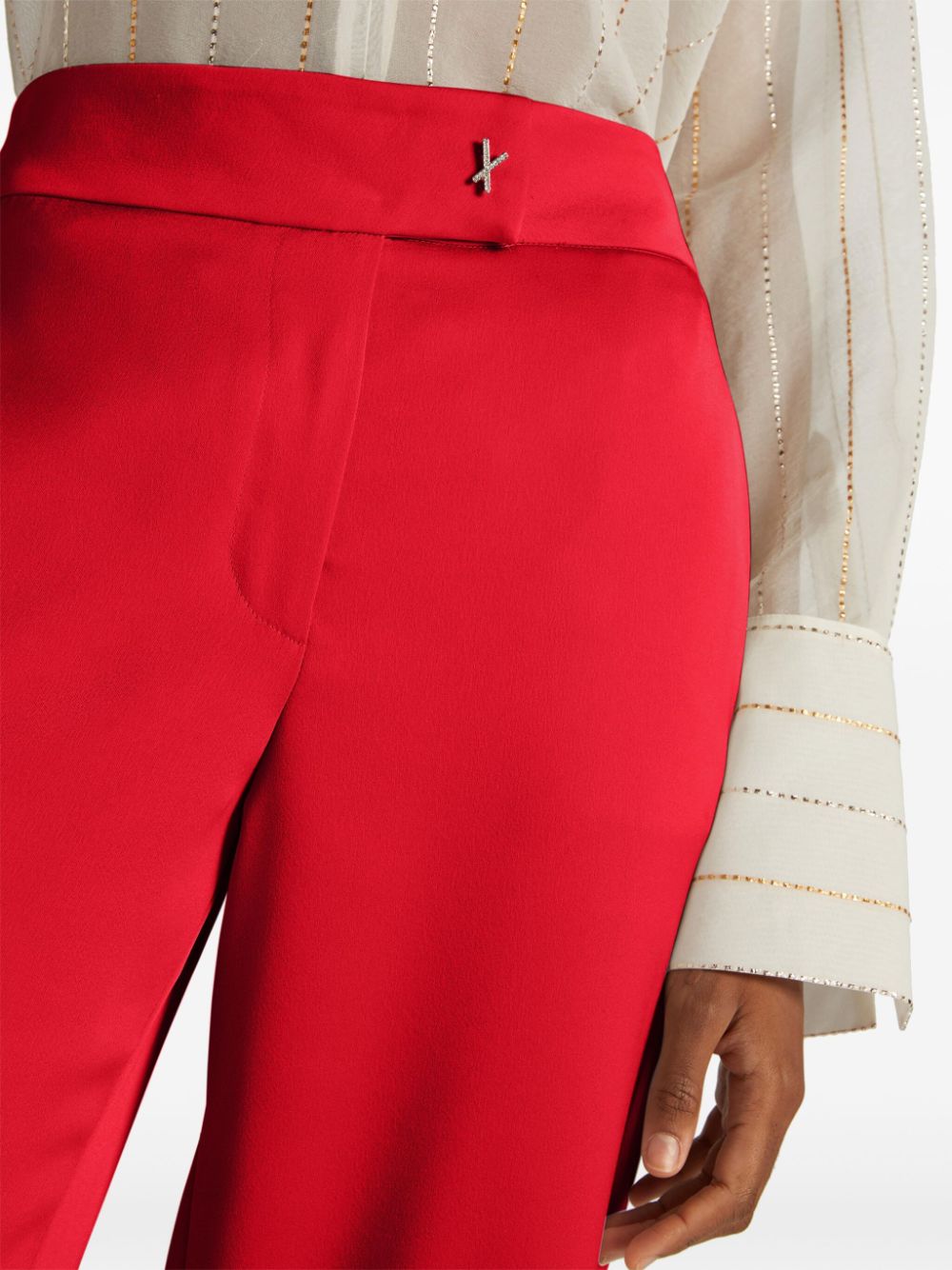 Shop Genny Satin Trousers In Rot