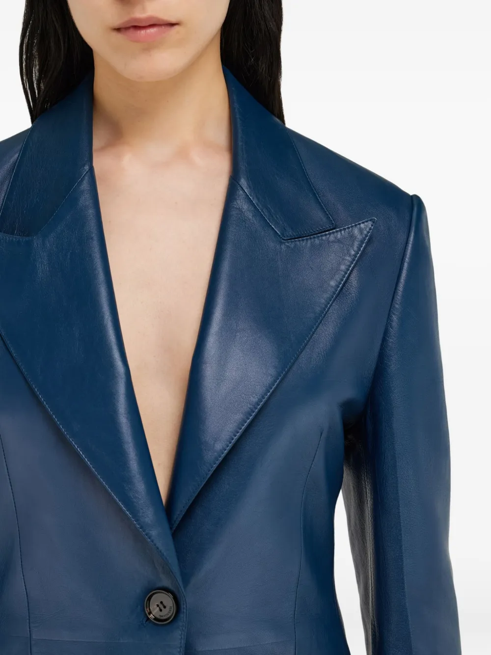 Ferragamo Leren blazer Blauw